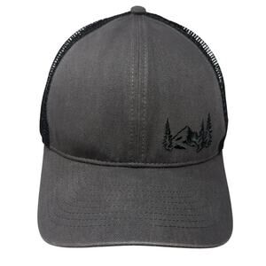 Mountain Snapback Trucker Hat Gray One Size Adjustable Mesh Back Grace Folly